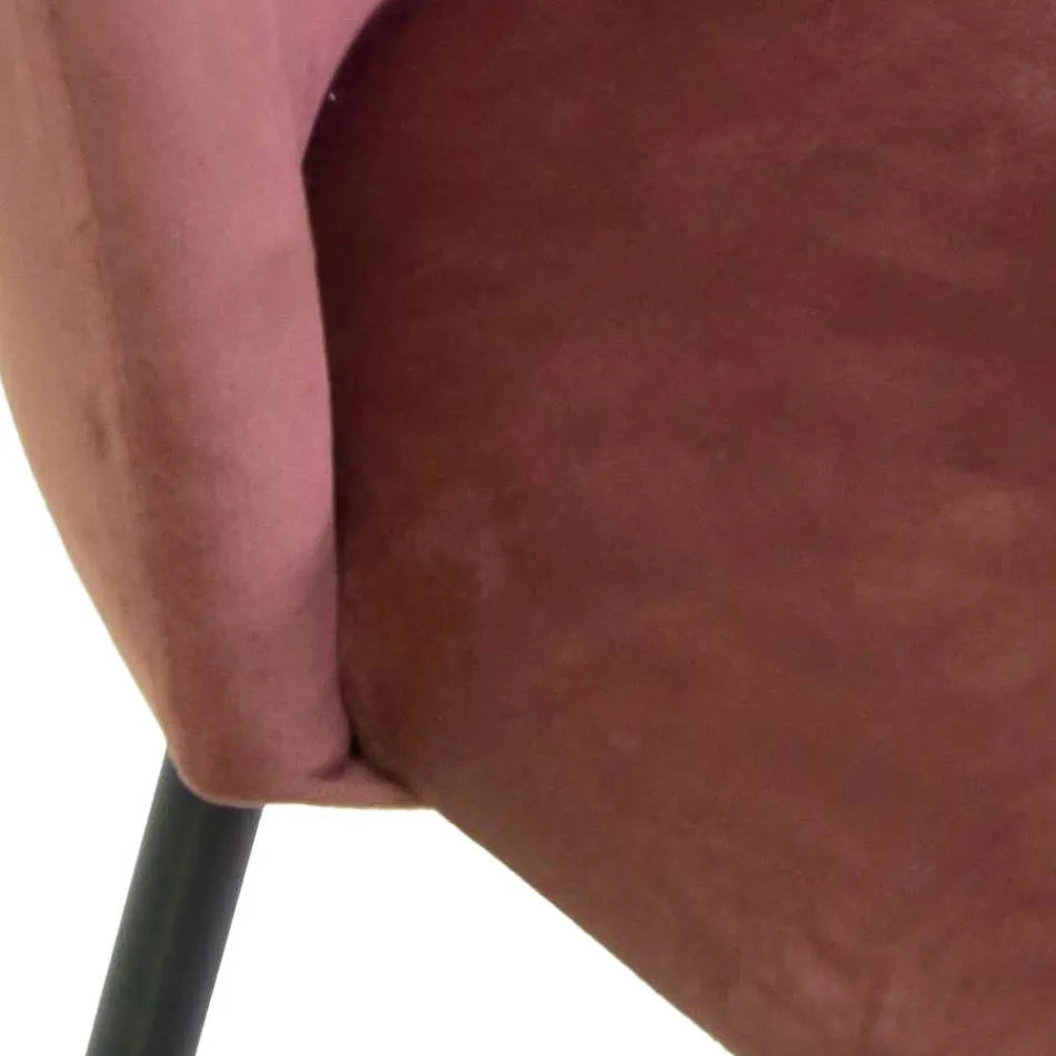 Fløjlsskammel med metalramme i forskellige overflader - Penna Viadurini