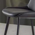 Moderne skammel H 80 cm, sæde i Nabuk Ecoleather - Ines Viadurini