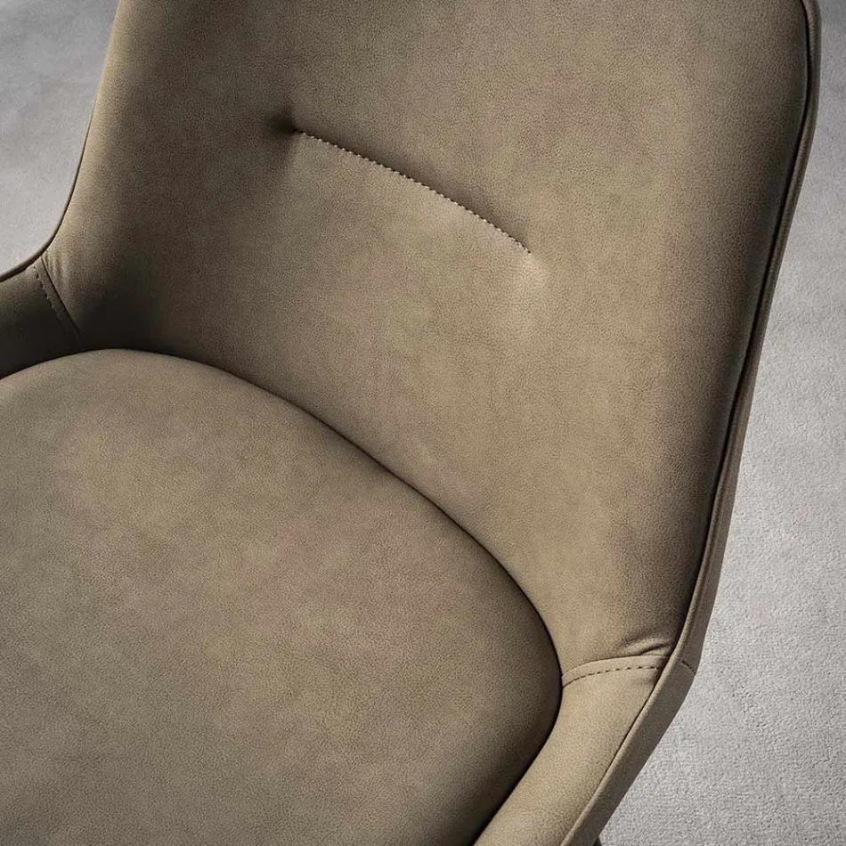 Moderne skammel H 80 cm, Sæde i Eco-læder Nabuk - Ines Viadurini