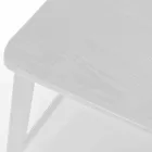 Moderne metalskammel med sæde og ryglæn i træ, 2 stykker - Habibi Viadurini