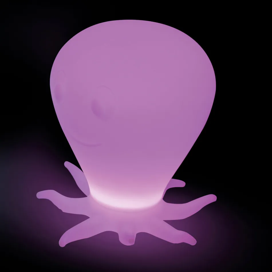 Genopladelig udendørs skammel i form af en blæksprutte i polypropylen - Ardea Viadurini