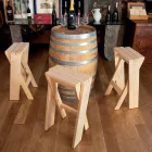 Sammenfoldelig og stabelbar skammel i massiv ask - Skriv Viadurini