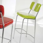 50-tallet skammel i øko-læder med centralt hvidt bånd Banda Viadurini