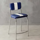 50-tallet skammel i øko-læder med centralt hvidt bånd Banda Viadurini