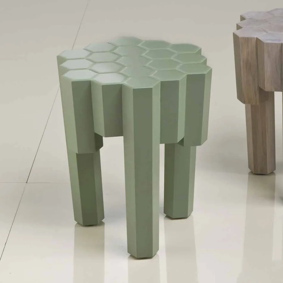 Skammel / massivt træ sofabord design, L38xP38 cm, Begga Viadurini