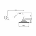 Klassisk stål brusehoved med messing brusearm Fremstillet i Italien - Jeko Viadurini
