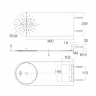 Moderne Ultraslim stålbruserhoved fremstillet i Italien - Cassio Viadurini