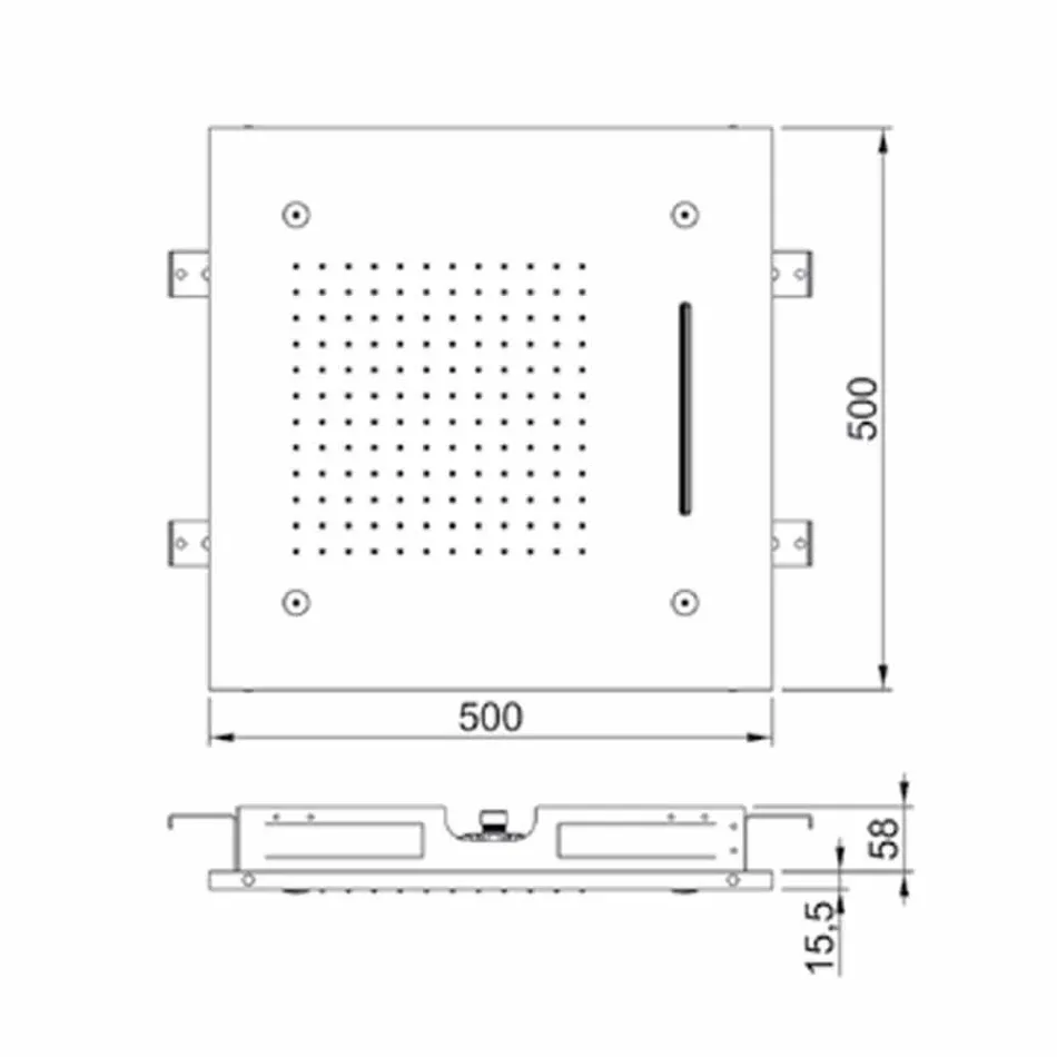 Rustfrit stål lofthoved med 3 dyser fremstillet i Italien - Frido Viadurini