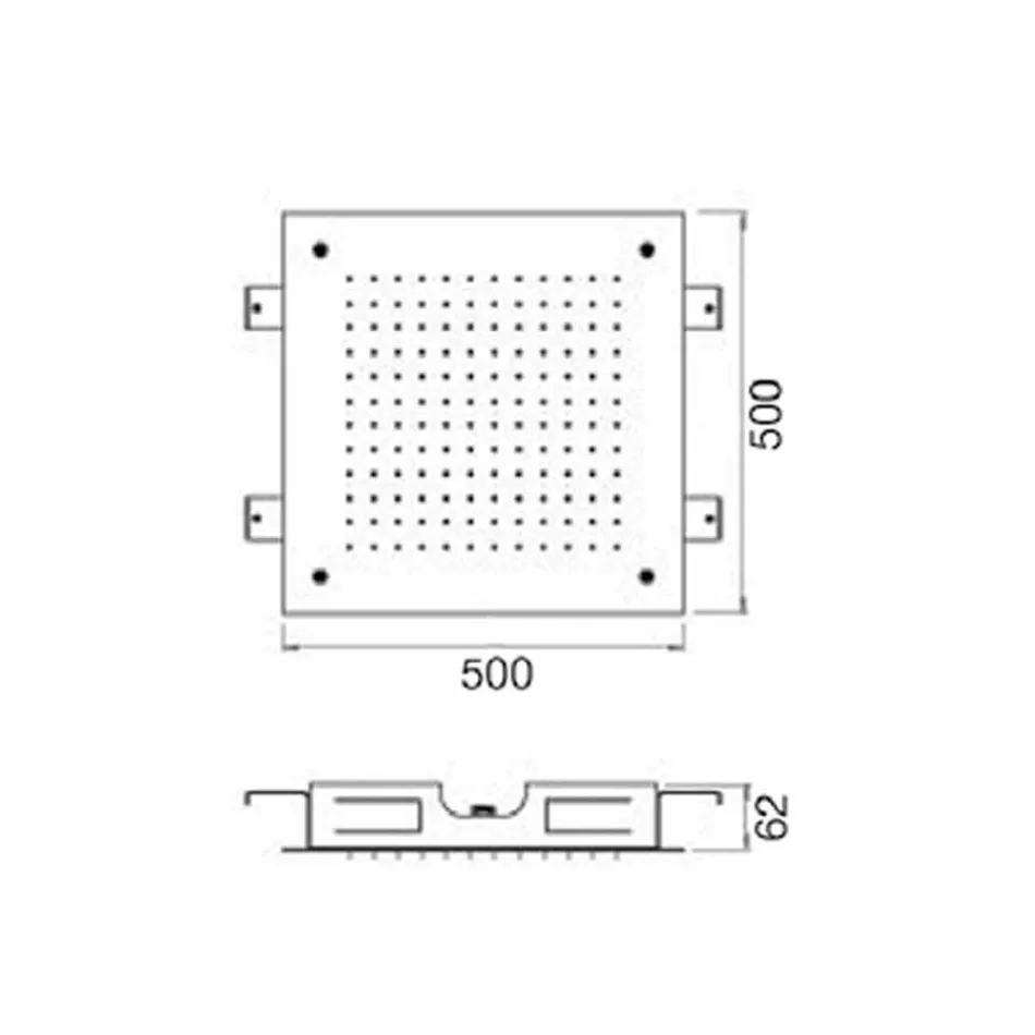 Rustfrit stål enkeltstråle lofthoved fremstillet i Italien - Cauro Viadurini