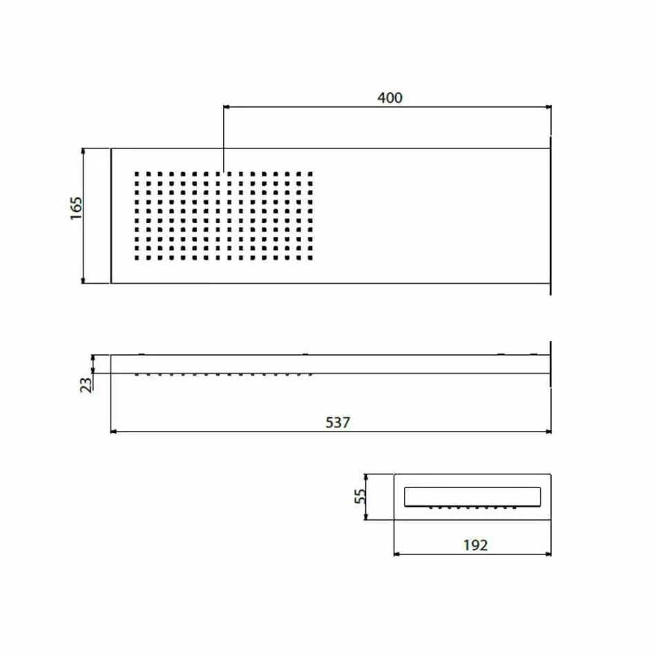 Brusehoved af stål med regnstråle fremstillet i Italien - Nairobi Viadurini