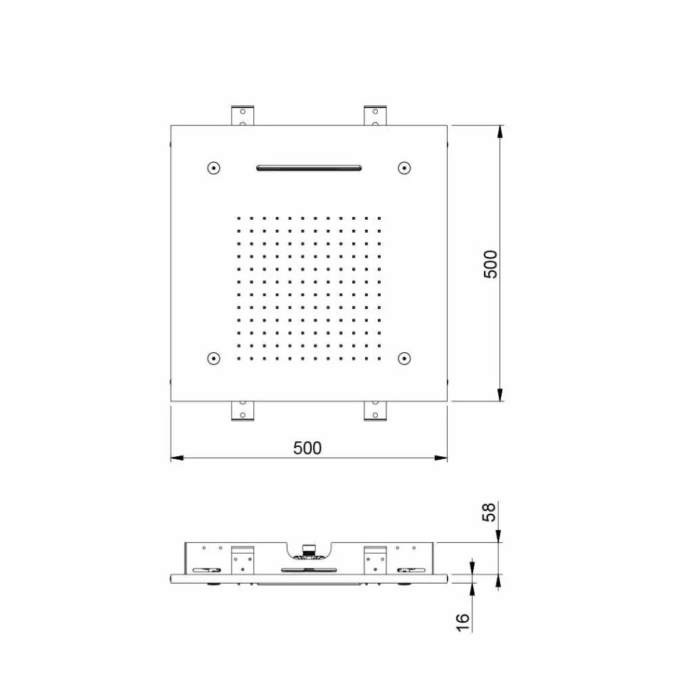 Brusehoved i rustfrit stål med farveterapi Made in Italy - Solver Viadurini