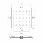Firkantet loftsbruserhoved i stål fremstillet i Italien - stivelse Viadurini