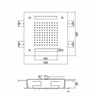 Firkantet brusehoved i rustfrit stål med farveterapi Made in Italy - Bilbo Viadurini