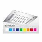 Firkantet brusehoved i rustfrit stål med farveterapi Made in Italy - Bilbo Viadurini