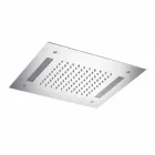 Firkantet brusehoved i rustfrit stål med farveterapi Made in Italy - Bilbo Viadurini