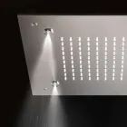 Firkantet rustfrit stål brusehoved med forstøvere fremstillet i Italien - Selmo Viadurini