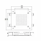 Firkantet rustfrit stål brusehoved med forstøvere fremstillet i Italien - Selmo Viadurini