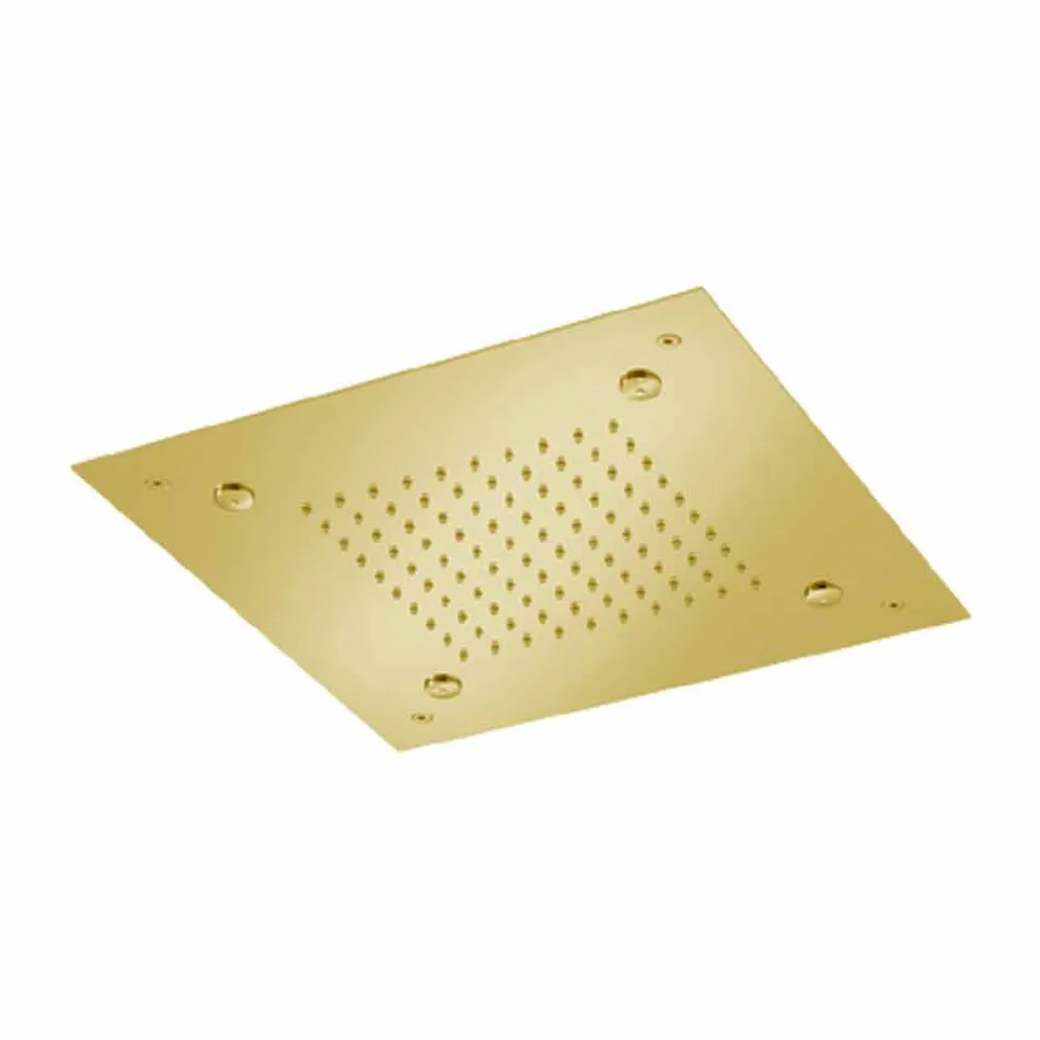 Firkantet rustfrit stål brusehoved med forstøvere fremstillet i Italien - Selmo Viadurini