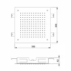 Firkantet enkeltstrålehoved i rustfrit stål Made in Italy - Jet Viadurini