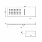 Rustfrit stål rektangulært vægbruserhoved fremstillet i Italien - rød Viadurini