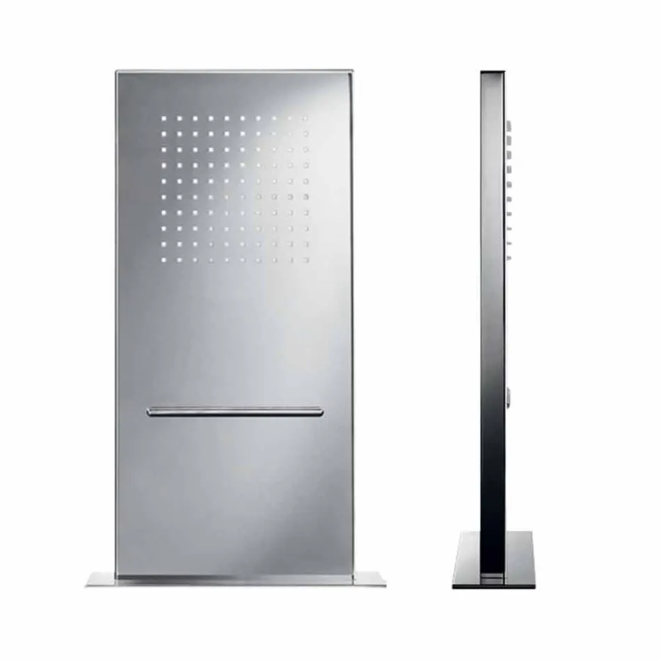 Rektangulært vægbruserhoved i rustfrit stål fremstillet i Italien - Anito Viadurini