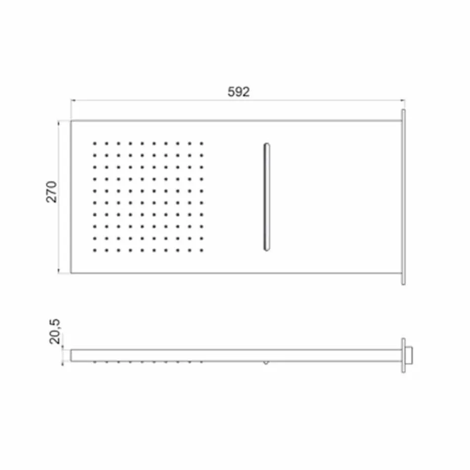 Rektangulært vægbruserhoved i rustfrit stål fremstillet i Italien - Anito Viadurini