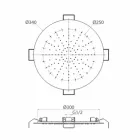 Rundt loftsbruserhoved i moderne stål fremstillet i Italien - Damian Viadurini