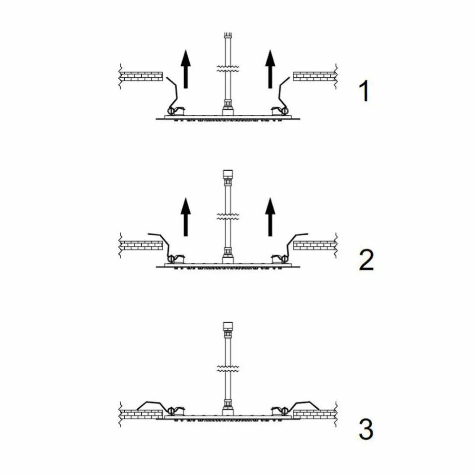 Rundt loftsbruserhoved i moderne stål fremstillet i Italien - Damian Viadurini