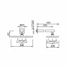 Enkeltstrålehoved i stål med brusearm af messing Fremstillet i Italien - Dardo Viadurini