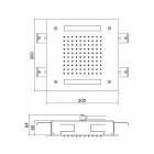 Rustfrit stål enkeltstrålehoved med LED-kromoterapi Fremstillet i Italien - Sauron Viadurini