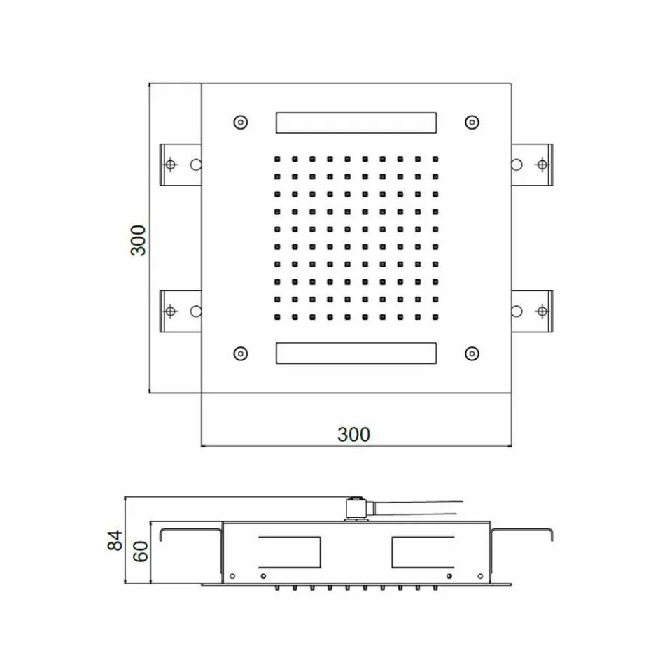 Rustfrit stål enkeltstrålehoved med LED-kromoterapi Fremstillet i Italien - Sauron Viadurini