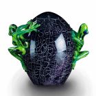 Æggeformet ornament med frøer i farvet glas fremstillet i Italien - Huevo Viadurini