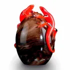 Farvet glaspynt i form af et æg med gekko lavet i Italien - Huevo Viadurini