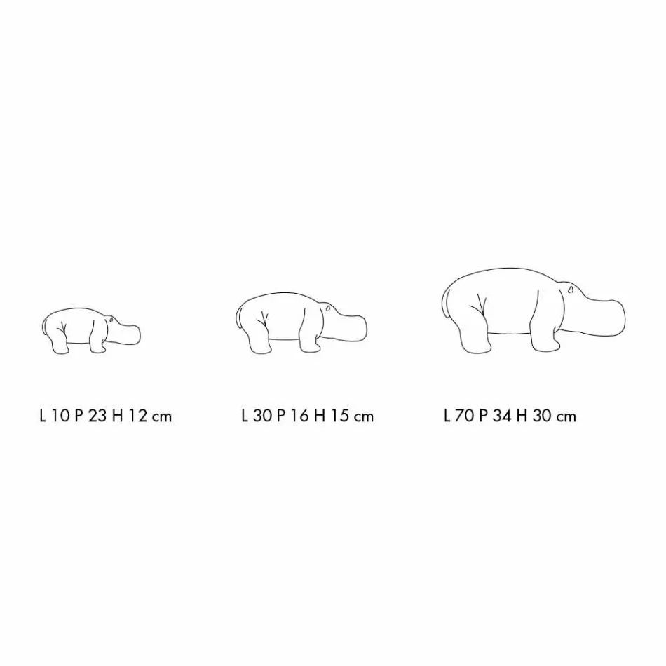 Flodhestformede keramiske ornamenter, lavet i Italien - vild Viadurini