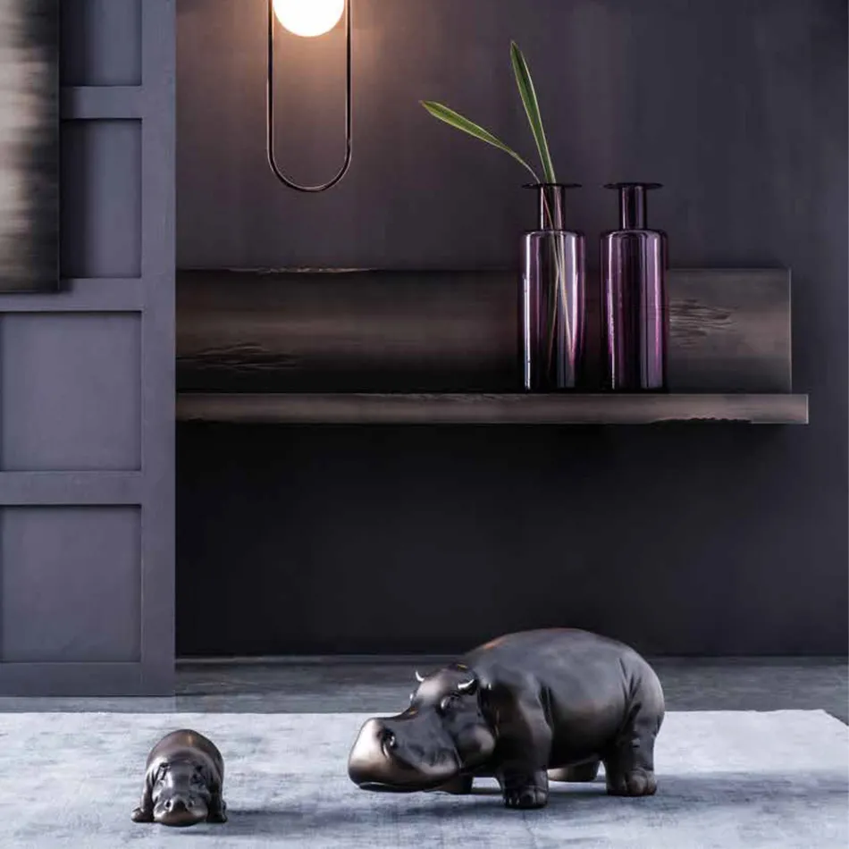 Flodhestformede keramiske ornamenter, lavet i Italien - vild Viadurini