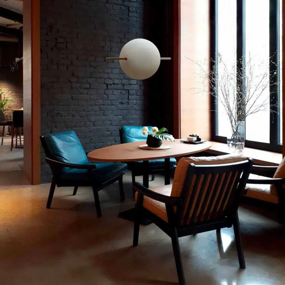 Designophæng i glas og messing med LED-lys, 3 størrelser - Alma af Il Fanale Viadurini