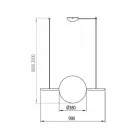 Designophæng i glas og messing med LED-lys, 3 størrelser - Alma af Il Fanale Viadurini