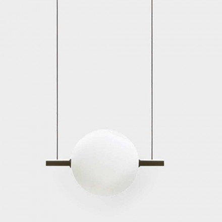 Designophæng i glas og messing med LED-lys, 3 størrelser - Alma af Il Fanale Viadurini