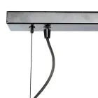 Pendellampe med to lyskilder og lineær stang i glas og metal fremstillet i Italien - Elisia Viadurini