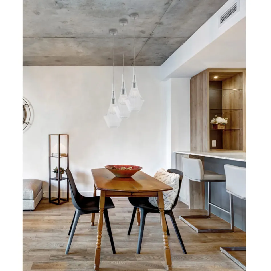 Jernpendellampe med Pyrexglas Fremstillet i Italien til indendørs dekoration - Olimpo Viadurini