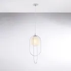 Forkromet jernpendellampe med kugle, fremstillet i Italien til indretning - Oslo Viadurini