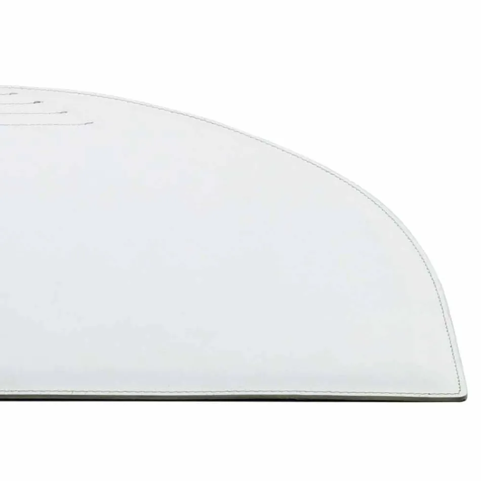 Regenereret læder desk pad med pen stop sømme fremstillet i Italien - Medea Viadurini