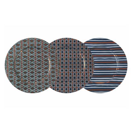 Farvede metalplader med geometrisk dekoration 12 stykker - Mappinz Viadurini