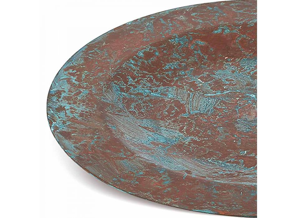 Håndtinnet grøn eller brun kobberplade 31 cm 6 stykker - Rocho Viadurini