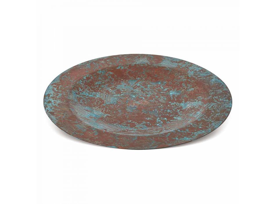 Håndtinnet grøn eller brun kobberplade 31 cm 6 stykker - Rocho Viadurini