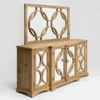 156x83 cm spejl i ældet, naturligt fyrretræ - Agosta Viadurini