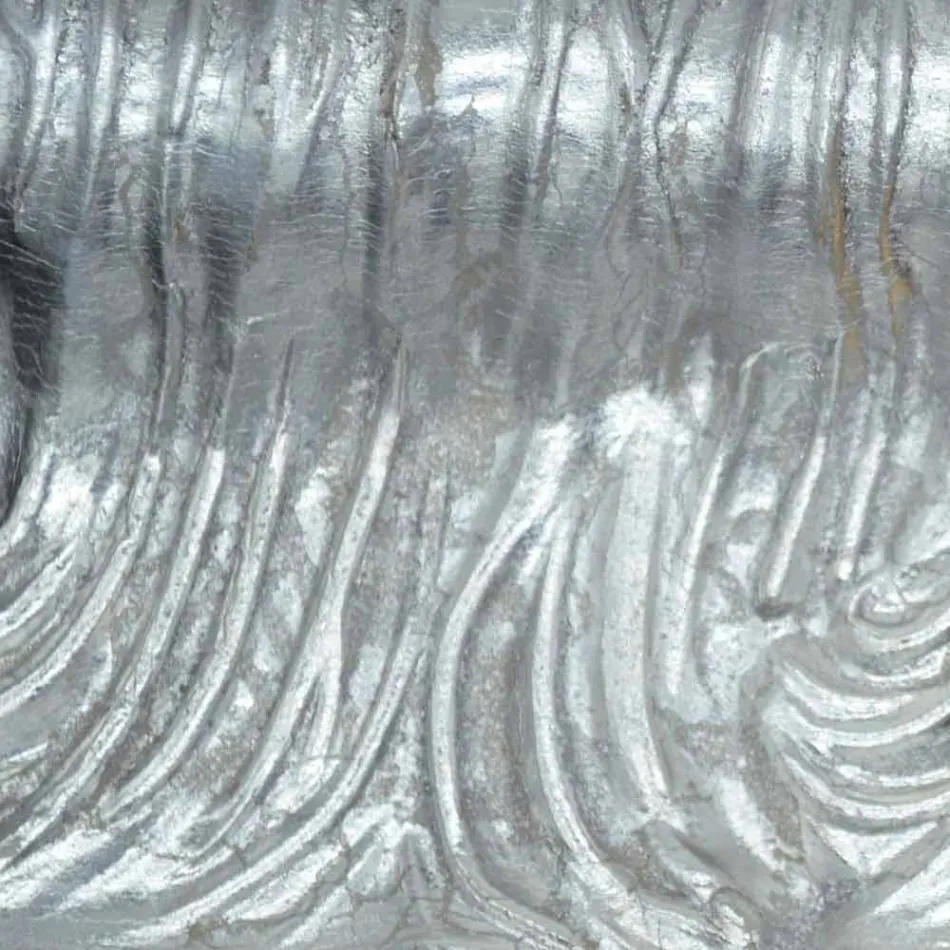 Sølvvægspejl, moderne guld træ produceret i Italien Teodoro Viadurini