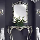 Væg spejl, træ konsol og håndlavede klaver i Italien Giacomo Viadurini