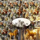 Vægmonteret spejl / gulvstativ massivt træ Grilli York lavet i Italien Viadurini