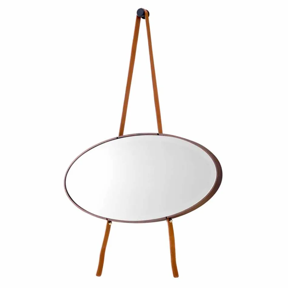 Vægmonteret spejl / gulvstativ massivt træ Grilli York lavet i Italien Viadurini